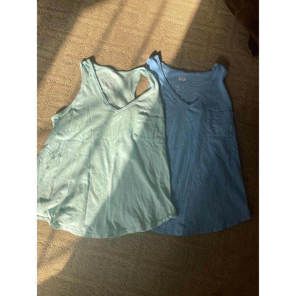Sonoma cotton tanks blue L
